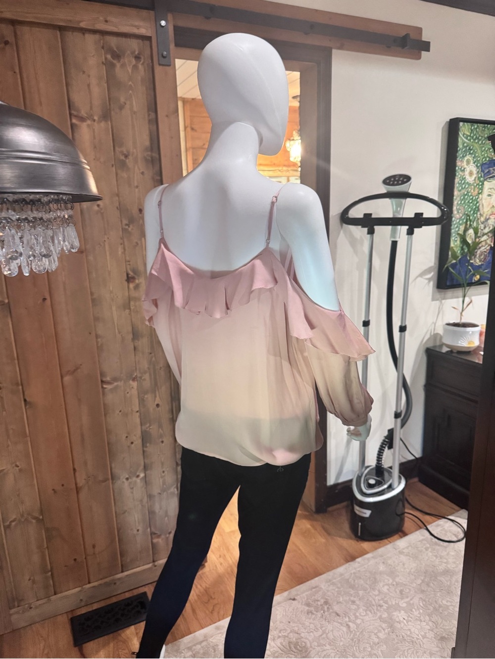 rag & bone Dusty Rose Cold-Shoulder Ruffle Blouse - Picture 2 of 9